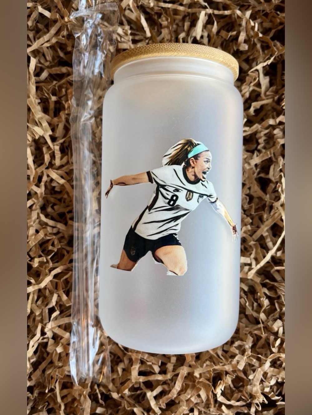 Julie Ertz US Womens Girls Soccer Football 16oz Frosted Glass Tumbler Cup